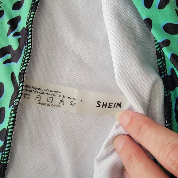 NWOT Green Animal Leopard Print Bikini Swim Bottom High Waist - Picture 6 of 6